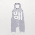 Baby / Toddler Trendy Letter Print Strappy Onesies Light Grey image 1