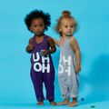 Baby / Toddler Trendy Letter Print Strappy Onesies Light Grey image 5