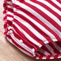 Christmas Cotton 3pcs Reindeer Pattern Red Baby Long-sleeve Striped Romper and Footed Pants Set Red