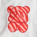 2pcs Baby Boy/Girl Cartoon Bear Print Long-sleeve Sweatshirt and Zebra Print Pants Set Red image 3