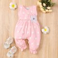 Baby Girl Allover Polka Dots Sleeveless Jumpsuit Pink image 1