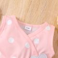 Baby Girl Allover Polka Dots Sleeveless Jumpsuit Pink image 4
