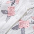 100% Cotton 2pcs Floral Embroidered Baby Set White