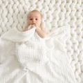 100٪ القطن الطفل الشاش بطانية لحاف الوليد عادي قماط بطانية لحاف أبيض image 1