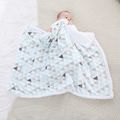 Baby Thermal Blankets Geometric Pattern Soft Washable Thick Blanket Quilt Kids Bedding Light Blue image 2