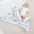 Baby Thermal Blankets Geometric Pattern Soft Washable Thick Blanket Quilt Kids Bedding Light Blue image 3