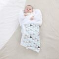 Baby Thermal Blankets Geometric Pattern Soft Washable Thick Blanket Quilt Kids Bedding Light Blue image 4
