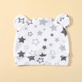 2-pack 100% Cotton Newborn Receiving Blanket Baby Sleeping Bag Swaddles Wrap Blanket & Beanie Hat Set Black/White image 2