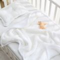 Fuzzy Blanket Super Soft Cozy Thick Newborn Infant Receiving Blanket Toddlers Nap Blanket White image 3