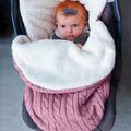 Cobertor de bebê recém-nascido cobertor de malha grossa bolsa de bebê quente saco de dormir saco de dormir para carrinho de bebê e assento de carro Rosa Escuro image 2