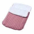 Newborn Baby Wrap Swaddle Blanket Thick Knit Warm Baby Bunting Bag Swaddle Sleeping Bag Sack for Stroller & Car Seat Dark Pink image 1