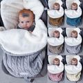 Cobertor de bebê recém-nascido cobertor de malha grossa bolsa de bebê quente saco de dormir saco de dormir para carrinho de bebê e assento de carro Rosa Escuro image 3