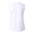 Stylish Hollow out Solid Sleeveless Tee  White image 2