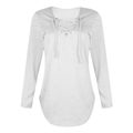 Casual Solid Crisscross Long-sleeve Tee  White