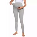 Leggings para grávidas Apenas para maternidade Básico Cor sólida Cor sólida Malha Cinzento Claro