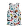Dinosaur Print Pattern Grey Tank Tops for Mom and Me Grey