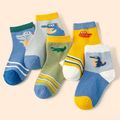 5-pairs Baby / Toddler Cartoon Dinosaur Jacquard Socks Multi-color image 1