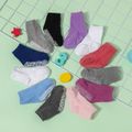 6 Pairs Baby / Toddler Solid Non-slip Grip Socks Dark Blue/white image 2