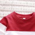 2-piece Toddler Boy/Girl Colorblock Pullover and Pants Casual Set Burgundy