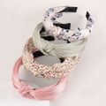 Women Cross Knotted Wide Headband Hair Accessories Pink image 2