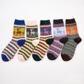 Women Vintage Style Socks Thick Warm Wool Blend Crew Socks Royal Blue