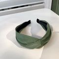 Women Pure Color Crisscross Headband Green