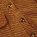 Baby Boy Fleece Lapel Collar Solid Corduroy Long-sleeve Jumpsuit Brown image 3