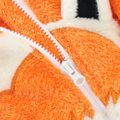 Baby Boy/Girl Cartoon Fox Pattern Orange Thickened Fleece Hooded Long-sleeve Zip Jumpsuit Orange