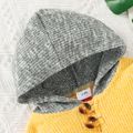 Baby Boy/Girl Knitted Ribbed Colorblock Long-sleeve Hooded Jumpsuit Yellow
