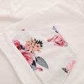 3pcs Baby Girl 95% Cotton Long-sleeve Hoodie and Floral Print Pants with Headband Set White image 4