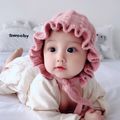 Baby / Toddler Pretty Ruffled Solid Knitted Hat Pink image 1