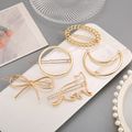 5-pack Women Trendy Hollow Geometry Alloy Golden Hair Clips Hair Accessories Set Color-A image 2