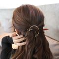5-pack Women Trendy Hollow Geometry Alloy Golden Hair Clips Hair Accessories Set Color-A image 4