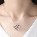 Women Necklace Jewelry Love Mom Necklace Three-ring Circle Interlocking Pendant Necklace Mother's Day Gift Birthday Gift Multi-color