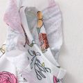 Baby Floral Print Ruffle Collar Short-sleeve Romper White