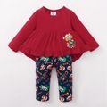 PAW Patrol 2-piece Little Girl Christmas Hi-Lo Top and Allover Pants Sets Red