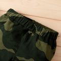 2-piece Baby Girl Letter Camouflage Print Hoodie Sweatshirt and Pants Casual Set Black