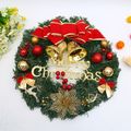 Christmas Wreath Garland with Bowknot Bells Merry Christmas Front Door Ornament for Christmas Party Decor Front Door Window Light Green image 1