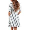 Pretty Dotted Half-sleeve Maternity Dress White