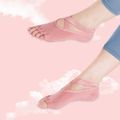 Summer Five-finger Cross Straps Yoga Socks Breathable Anti Slip Seamless Ballet Dance Pilates Fitness Gym Sport Half Toe Socks Pink