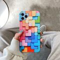 Colorful Rubik's Cube Phone Case for iPhone 11 12 Pro Max XS Max X XR 7 8 Plus Glossy Paint Box Soft Tpu Case Multi-color