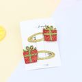 2-pack Christmas BB Clip Snap Hair Clip for Girls Red