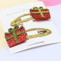 2-pack Christmas BB Clip Snap Hair Clip for Girls Red
