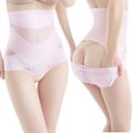 Women Hi-Waist Crisscross Tummy Control Panty Butt Lifter Shapewear Waist Trainer Tummy Control Shorts Body Shaper Cincher Girdle Pink