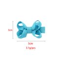 12-pack Plain Ribbed Bow Hair Clips for Girls Turquoise image 2