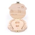 Wooden Baby Tooth Box Keepsake Tooth Organizer Storage Container for Teeth & Lanugo & Umbilical Cord Pale Yellow image 4