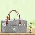 Large Cloth Storage Capacity Diaper Bag Foldable Baby Large Size Diaper Caddy Grey image 3