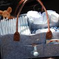 Large Cloth Storage Capacity Diaper Bag Foldable Baby Large Size Diaper Caddy Grey image 2