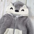 Animal Modeling Long-sleeve Cashmere Baby Hoodie Jacket Grey