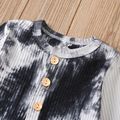 Ribbed 2pcs Tie Dyed Long-sleeve Baby Set Black
